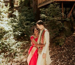 Indian wedding in the Forest at Waterfall Lodge near Santa Cruz CA